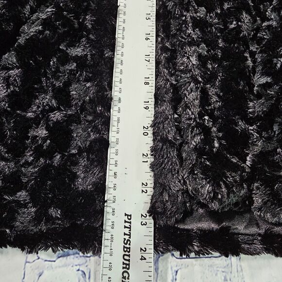 MIXIT Black WOMENS SIZE XL Faux Curly Fur 3/4 Sleeve Jacket - Picture 4 of 11